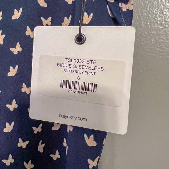 🏷️NWT Belyn Key Ladies Birdie Sleeveless Golf Polo Shirt Butterfly Print Size S - Picture 4 of 8